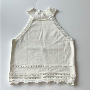 White Sleeveless Knit Top